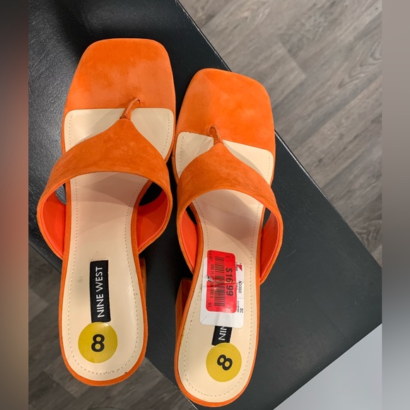 NINE WEST sandal size 8 orange - Picture 5 of 5